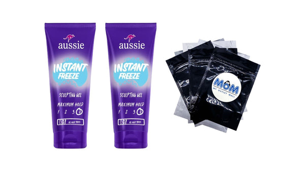 Instant Freeze Sculpting Hair Gel for Curly Hair, Straight Hair, and Wavy Hair, Unisex - 2 packs - 7 oz per pack - plus 3 My Outlet Mall Resealable Storage Pouches