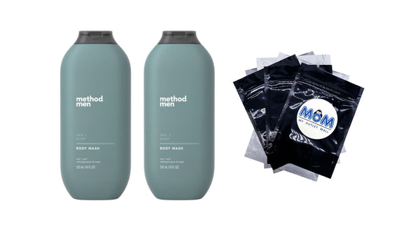 Men, Sea + Surf Body Wash - 2 packs - 18 oz per pack - plus 3 My Outlet Mall Resealable Storage Pouches