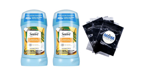 Antiperspirant Deodorant For Women, 48hr Protection, Tropical Paradise - 2 packs - 1.2 oz per pack - plus 3 My Outlet Mall Resealable Storage Pouches