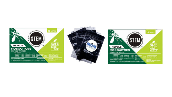 Repels Mosquito Repellent Wipes with Botanical Extracts - 2 packs - plus 3 My Outlet Mall Resealable Storage Pouches
