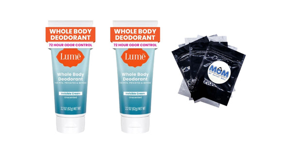 Whole Body Women’s Deodorant Invisible Cream Aluminum Free, Unscented - 2 packs - 2.2 oz per pack - plus 3 My Outlet Mall Resealable Storage Pouches