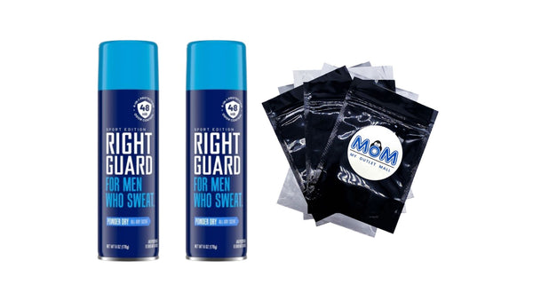Sport Antiperspirant & Deodorant for Men, 48-Hour Protection Spray, Powder Dry - 2 packs - 6 oz per pack - plus 3 My Outlet Mall Resealable Storage Pouches