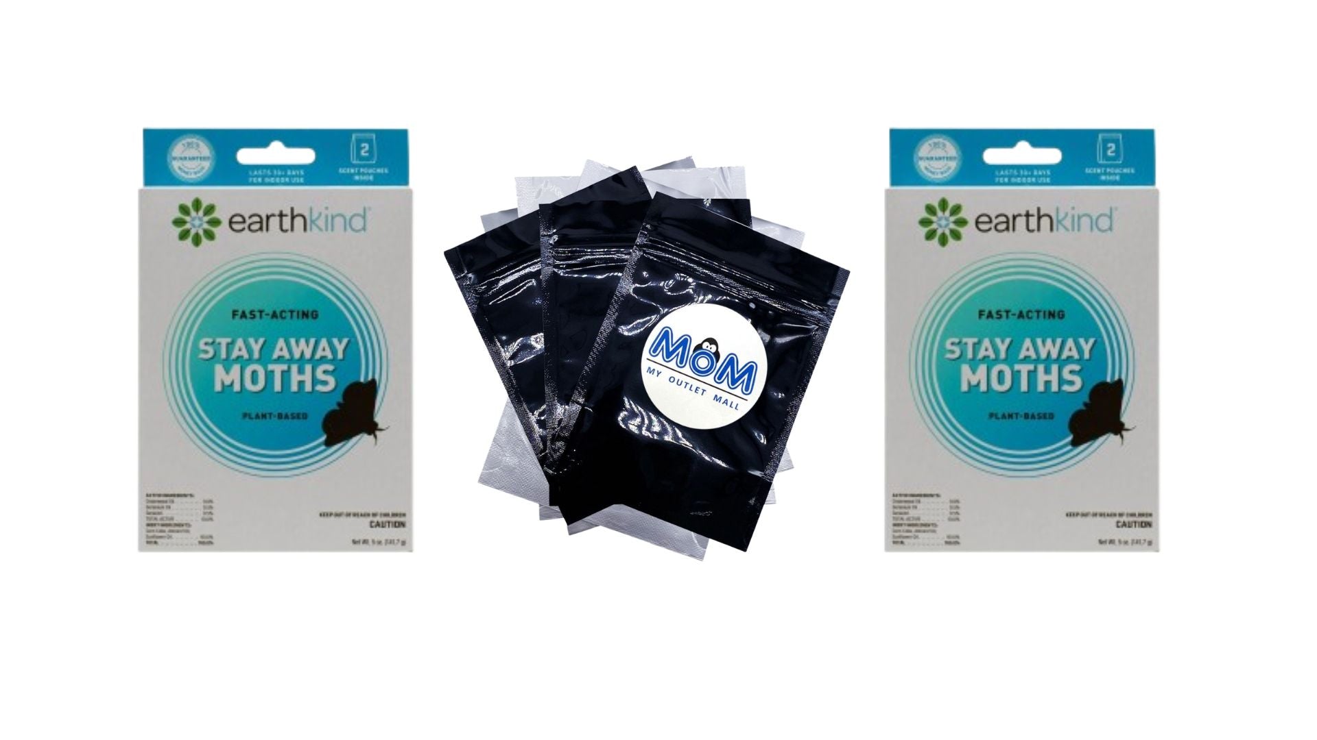 Stay Away Moth Natural Repellent, Pest Repellent - 2 packs - 2 Count - plus 3 My Outlet Mall Resealable Storage Pouches