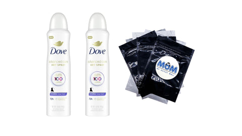Advanced Care Long Lasting Antiperspirant Deodorant Dry Spray, Sheer Fresh - 2 packs - 3.8 oz per pack - plus 3 My Outlet Mall Resealable Storage Pouches