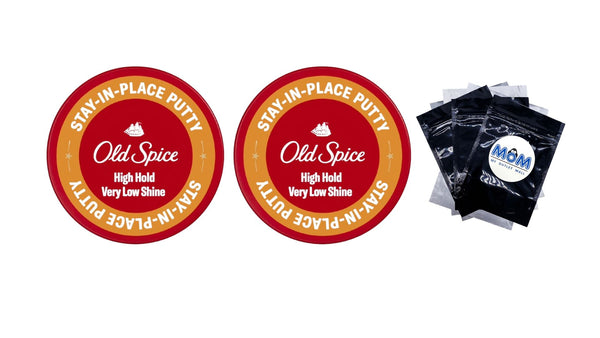 Hair Styling Putty for Men, High Hold, Matte Finish, All Hair Types - 2 packs - 2.2 oz per pack - plus 3 My Outlet Mall Resealable Storage Pouches