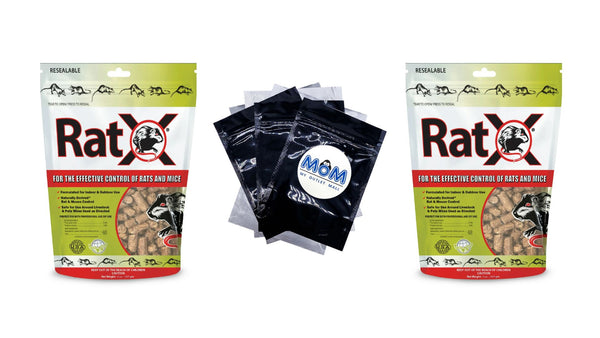 Rodent Control Pellets, Rat and Mouse Killer - 2 packs - 8 oz per pack - plus 3 My Outlet Mall Resealable Storage Pouches