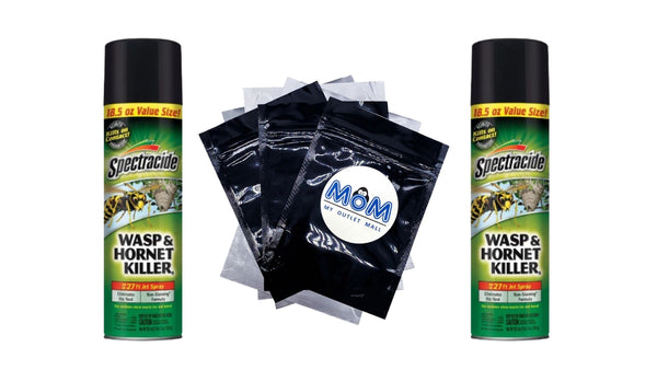 Wasp & Hornet Killer Aerosol, Non-Staining Formula - 2 packs - 18.5oz per pack - plus 3 My Outlet Mall Resealable Storage Pouches