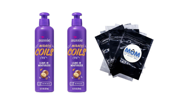 Miracle Coils Leave-in Moisturizer with Macadamia Nut Oil, Sulfate Free, Coily Hair - 2 packs - 8.5Fl oz per pack - plus 3 My Outlet Mall Resealable Storage Pouches