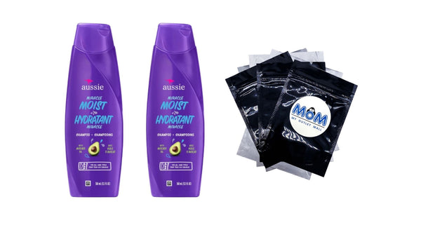 Miracle Moist Shampoo for All Hair Types with Avocado, Moisturizing, Paraben Free - 2 packs - 12.1 oz per pack - plus 3 My Outlet Mall Resealable Storage Pouches