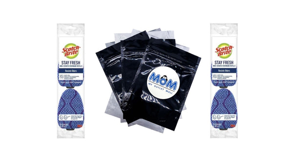 Stay Fresh Non-Scratch Dishwand Refills - 2 packs - 2 count per pack plus 3 My Outlet Mall Resealable Storage Pouches