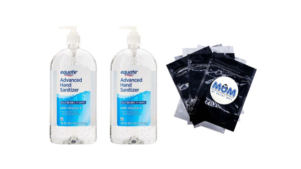 Moisturizing Hand Sanitizer - 2 packs - 32oz per pack - plus 3 My Outlet Mall Resealable Storage Pouches