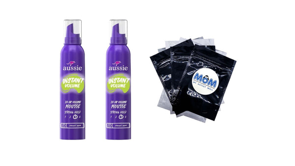 Instant Volume Mousse, 24-Hour Volume Mousse - 2 packs - 6 oz per pack - plus 3 My Outlet Mall Resealable Storage Pouches