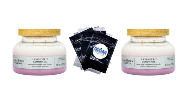 Lavender and Lemonade Scented 2-Wick Ombre Bell Jar Candle - 2 packs - 18 oz per pack - plus 3 My Outlet Mall Resealable Storage Pouches