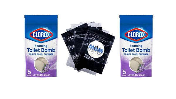Foaming Toilet Bomb Toilet Bowl Cleaner, Bleach Free, Lavender Clean - 2 packs - 5 Count - plus 3 My Outlet Mall Resealable Storage Pouches