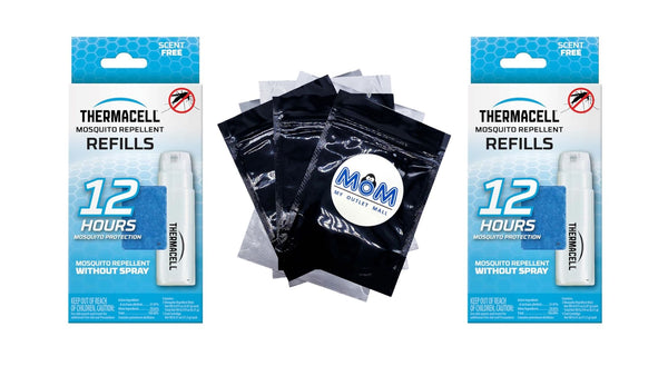 Mosquito Repellent Refill with 12-Hour Mosquito Protection - 2 packs - plus 3 My Outlet Mall Resealable Storage Pouches