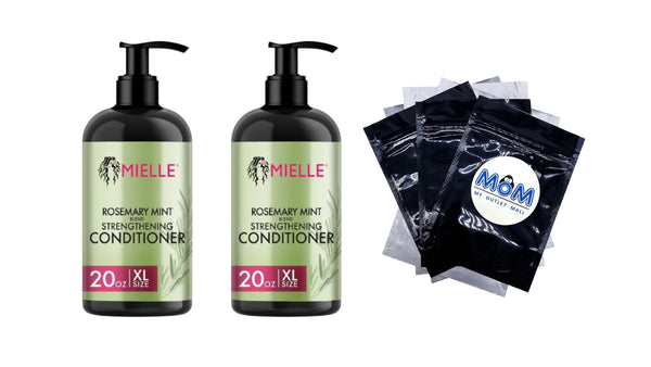 Rosemary Mint Strengthening Shampoo - 2 packs - 20 oz per pack - plus 3 My Outlet Mall Resealable Storage Pouches