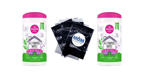 Baby All-Purpose Cleaning Wipes, Powered by Plants and Baby Friendly, Lavender - 2 packs - 75 Count - plus 3 My Outlet Mall Resealable Storage Pouches