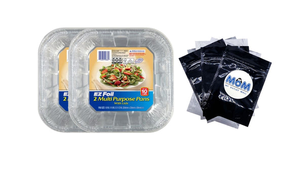 Roaster Pans with Lids, Up to 10 Pound Capacity - 2 packs - 2 Count per pack - plus 3 My Outlet Mall Resealable Storage Pouches