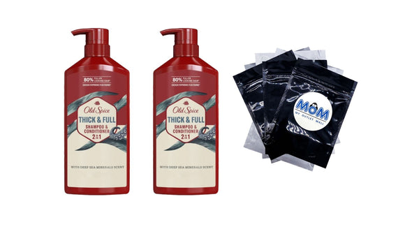 Men's 2-in-1 Shampoo and Conditioner for All Hair Types, Timber - 2 packs - 21.9Fl oz per pack - plus 3 My Outlet Mall Resealable Storage Pouches