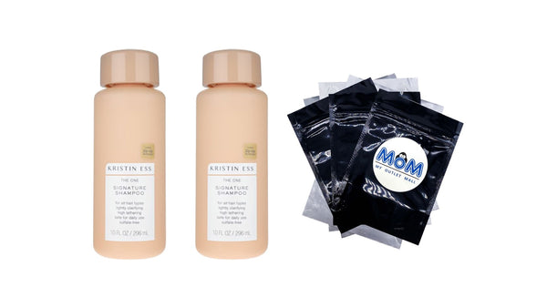 Signature Shampoo with Castor Oil for Moisture + Strengthening + Repairing, Sulfate Free Shampoo - 2 packs - 10 oz per pack - plus 3 My Outlet Mall Resealable Storage Pouches