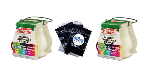 Color Changing LED Citronella Outdoor Scented Candle - 2 packs - 8 oz per pack - plus 3 My Outlet Mall Resealable Storage Pouches
