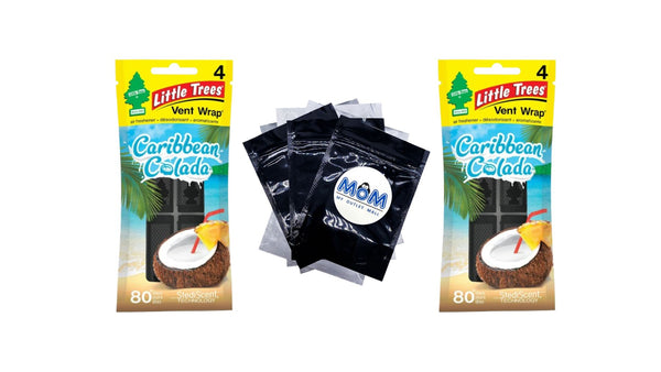 Air Freshener Vent Wrap Caribbean Colada - 2 pack - 4 count per pack plus 3 My Outlet Mall Resealable Storage Pouches