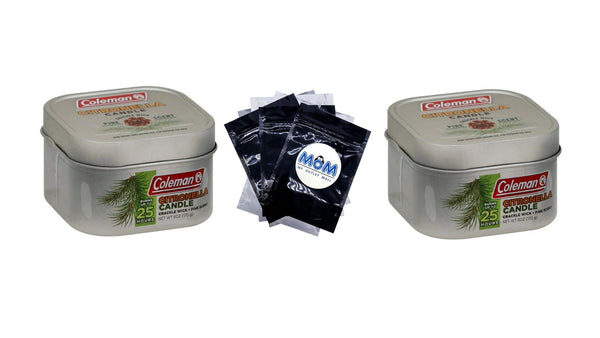 Repellents Pine Citronella Candle, Silver- 2 packs - 6 oz per pack - plus 3 My Outlet Mall Resealable Storage Pouches