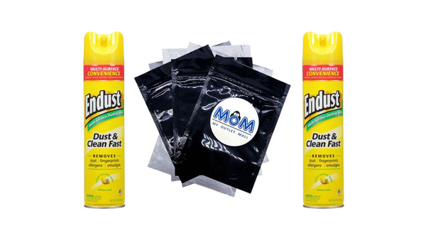 Multi-Surface Dusting and Cleaning Spray, Lemon Zest - 2 packs - 12 oz per pack plus 3 My Outlet Mall Resealable Storage Pouches