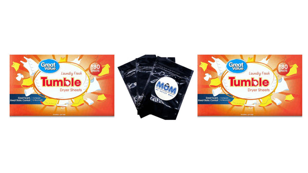 Tumble Dryer Sheets, Laundry Fresh- 2 pack - 180 count per pack - plus 3 My Outlet Mall Resealable Storage Pouches