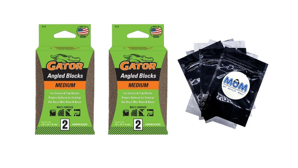 2-5/8x4 Double Angled Sponge Medium - 2 packs - 2 count per pack - plus 3 My Outlet Mall Resealable Storage Pouches