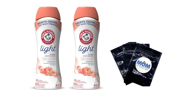 Light In-Wash Scent Booster, No Heavy Perfumes, No Dyes, No Parabens, Peony Blossom Scent- 2 pack - 24 oz per pack - plus 3 My Outlet Mall Resealable Storage Pouches
