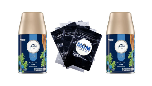 Automatic Spray Refill, Air Freshener, Infused with Essential Oils, Juniper & Teak - 2 packs - 6.2 oz per pack - plus 3 My Outlet Mall Resealable Storage Pouches