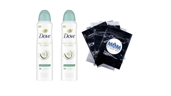 Advanced Care Women's Antiperspirant Deodorant Dry Spray Coconut Water & Lime - 2 packs - 3.8 oz per pack - plus 3 My Outlet Mall Resealable Storage Pouches