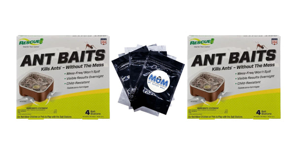 Indoor Ant Killer Child-Resistant Bait Stations - 2 packs - plus 3 My Outlet Mall Resealable Storage Pouches