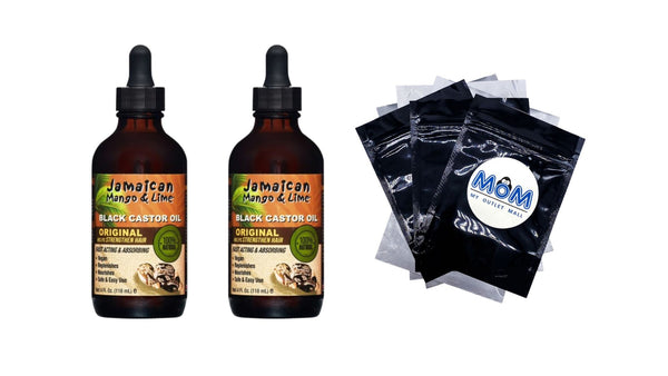 Pure Castor Hair Oil - 2 packs - 4Fl oz per pack - plus 3 My Outlet Mall Resealable Storage Pouches