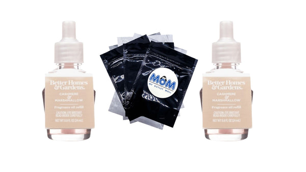 Aroma Accents Oil Refill 24 mL, Cashmere & Marshmallow - 2 packs - plus 3 My Outlet Mall Resealable Storage Pouches