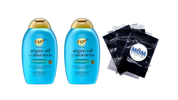Renewing + Argan Oil of Morocco Nourishing Daily Conditioner - 2 packs - 13Fl oz per pack - plus 3 My Outlet Mall Resealable Storage Pouches