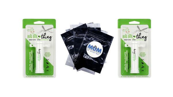 Natural Bug Bite Relief and Removal Tool - 2 packs - plus 3 My Outlet Mall Resealable Storage Pouches