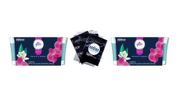 Orchid & Neroli, Fresh Collection, 2 Candles - 2 packs - plus 3 My Outlet Mall Resealable Storage Pouches