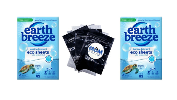 Laundry Detergent Sheets, Fresh Scent Eco Sheets, 64 Loads - 2 pack - 32 count per pack plus 3 My Outlet Mall Resealable Storage Pouches