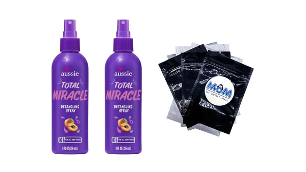 Total Miracle Hair Detangling Spray with Apricot Oil for All Hair Types - 2 packs - 8Fl oz per pack - plus 3 My Outlet Mall Resealable Storage Pouches