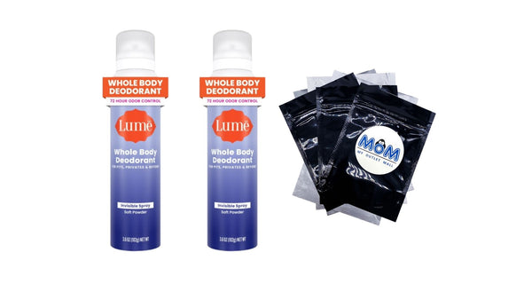 Whole Body Deodorant for Women, Spray Deodorant, Aluminum Free, Soft Powder - 2 packs - 3.6 oz per pack - plus 3 My Outlet Mall Resealable Storage Pouches