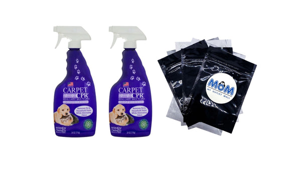 Carpet Pet Stain & Odor Remover - 2 packs - 24 oz per pack - plus 3 My Outlet Mall Resealable Storage Pouches