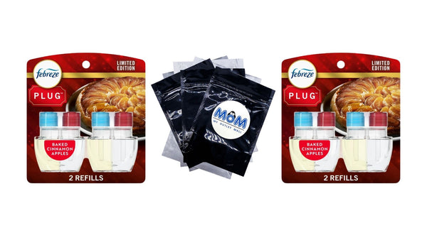 Plug In Air Freshener, Odor-Fighting Oil Refill, Baked Cinnamon Apples, 2 Refill - 2 packs - plus 3 My Outlet Mall Resealable Storage Pouches