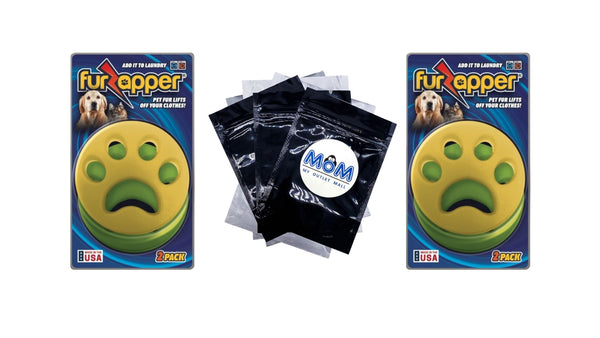 Reusable Yellow Lint Remover - 2 packs - 2 count per pack plus 3 My Outlet Mall Resealable Storage Pouches