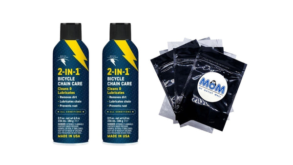 2-in-1 Bike Chain Care - 2 packs - 8 oz per pack - plus 3 My Outlet Mall Resealable Storage Pouches
