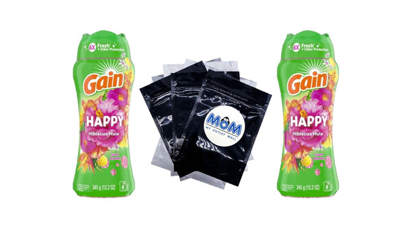 In-Wash Laundry Scent Booster Beads, Happy, Hibiscus Hula - 2 packs - 12.2 oz per pack plus 3 My Outlet Mall Resealable Storage Pouches