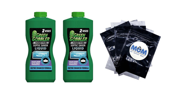 Industrial Strength Septic Tank Treatment Liquid 2 Month Supply - 2 packs - 32 fl oz per pack - plus 3 My Outlet Mall Resealable Storage Pouches