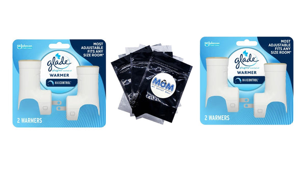 Plug-ins Air Freshener Warmer, Holds Essential Oil Infused Wall Plug In Refill, 2 warmers - 2 packs - plus 3 My Outlet Mall Resealable Storage Pouches