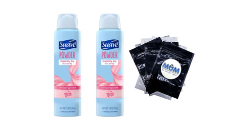 Dry Spray Instantly Dry Powder Antiperspirant Deodorant - 2 packs - 3.8 oz per pack - plus 3 My Outlet Mall Resealable Storage Pouches